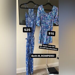 Lilly rompers, 2 for $40